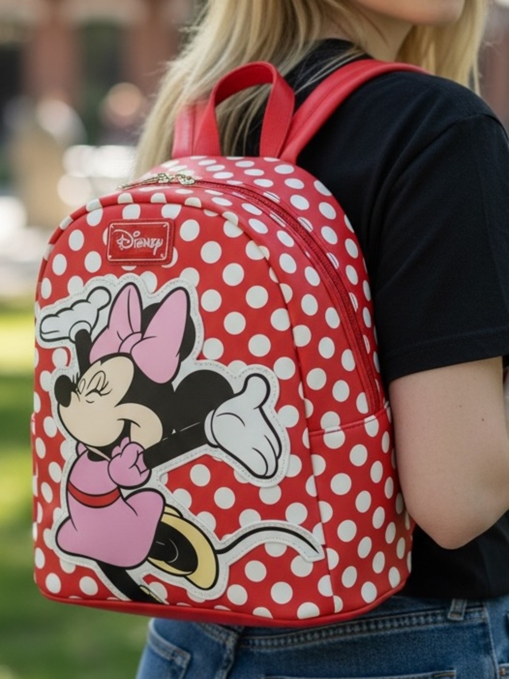 Disney Classic Pink Minnie Mouse Red Polka Dot Character Mini Backpack